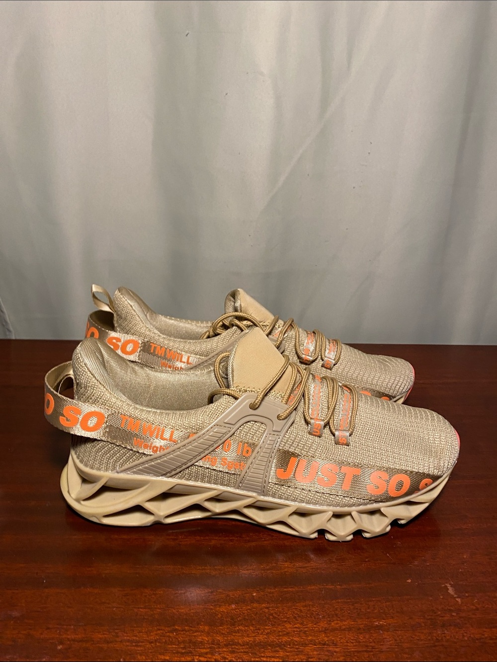 Just So So Brown Orange Fashion Athletic Low Trainers Sneakers Mens 44/US 11